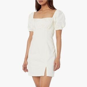 ASTR The Label “Wendy” Puff Sleeve Mini Dress in Cream White size XS